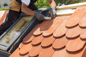 Roof window and tile installation